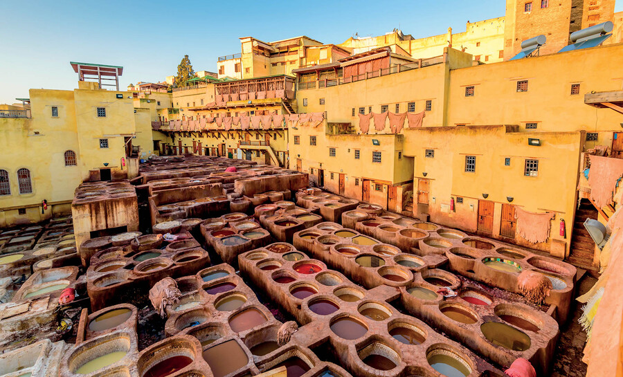 Xưởng nhuộm da ở Fez.