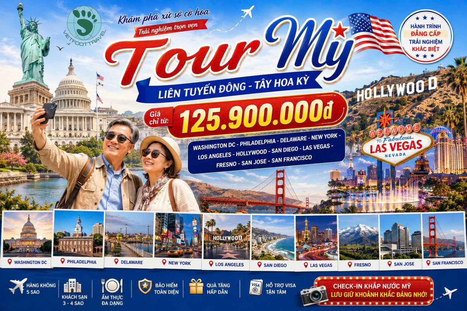 TOUR MỸ: LIÊN TUYẾN ĐÔNG TÂY HOA KỲ 12N11Đ