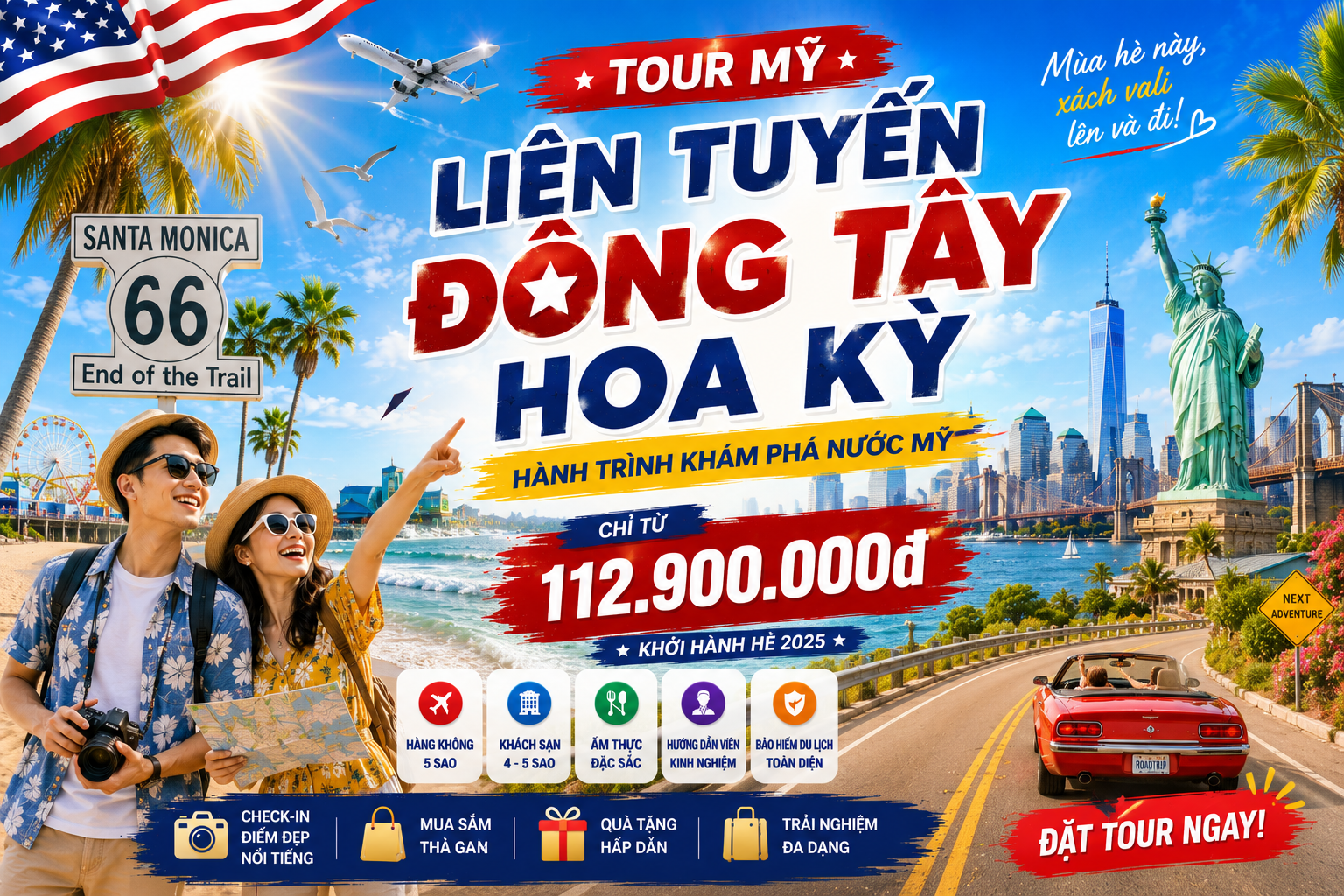 Tour Mỹ:  Liên Tuyến Đông Tây Hoa Kỳ 11N10Đ