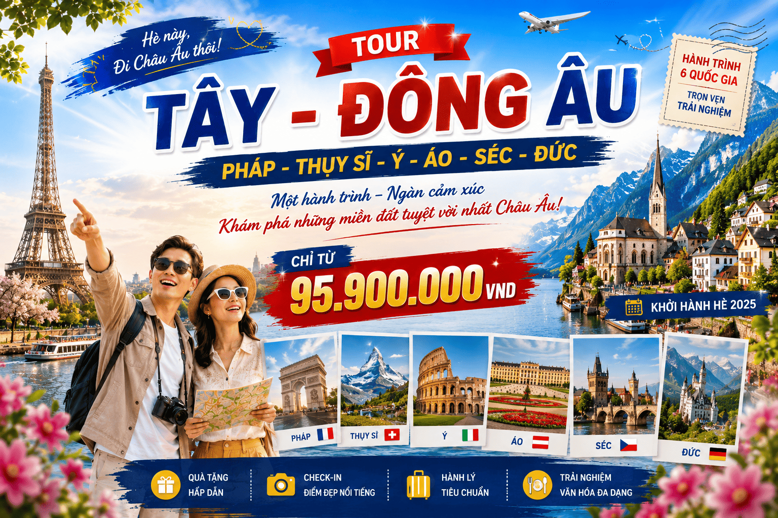 Tour Tây - Đông Âu: Pháp - Thụy Sĩ - Ý - Áo - Séc - Đức 13N12D